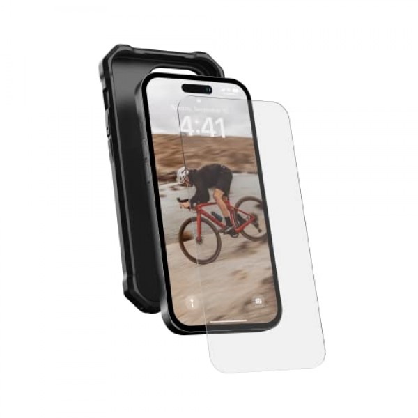 URBAN ARMOR GEAR UAG iPhone 14 Pro용으로 설계 유리 화면 보호기 쉴드 6.1 프리미엄 더블 9H 강화 강화 유리 지문 방지 항균 스크래치 방지 버블 프리 클리어