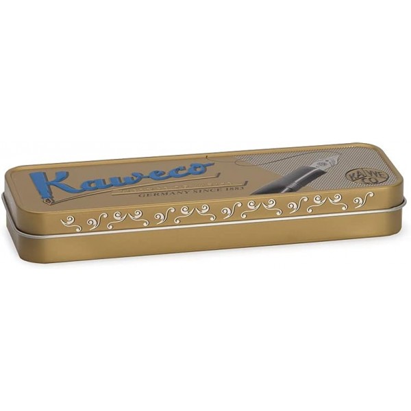 Kaweco 만년필 Student 30's Blues I 잉크 카트리지용 프리미엄 만년필 I 향수를 불러일으키는 레드 & 크림 색상의 따뜻한 황금색 장식 조각 I 펜촉 너비: M(Medium) 30's Blues Medium
