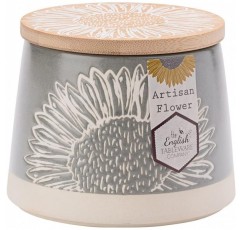 ENGLISH TABLEWARE CO Company 대나무 뚜껑이있는 장인 꽃 회색 용기