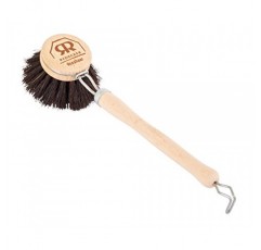 Redecker 독일산 말털 강모 접시 브러시, 강한 말털 강모가 있는 주방 및 가정용 부드러운 다용도 수세미, 1-1/2인치 교체 가능 브러시 헤드, 단일 유닛, 길이 9인치