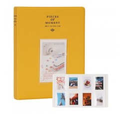 Fuji Instax Mini 70 7s 8 8+ 9 11 25 50s 90, 폴라로이드 즉석 카메라, Kodak Smile Printomatic 즉석 카메라 및 카드용 128 포켓 미니 사진 앨범. (노란색)