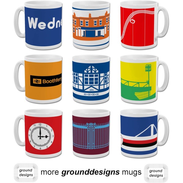 GroundDesigns Aston Villa FC 그래픽 디자인 축구 선물 머그 - Villa Park The Holte End AVFC