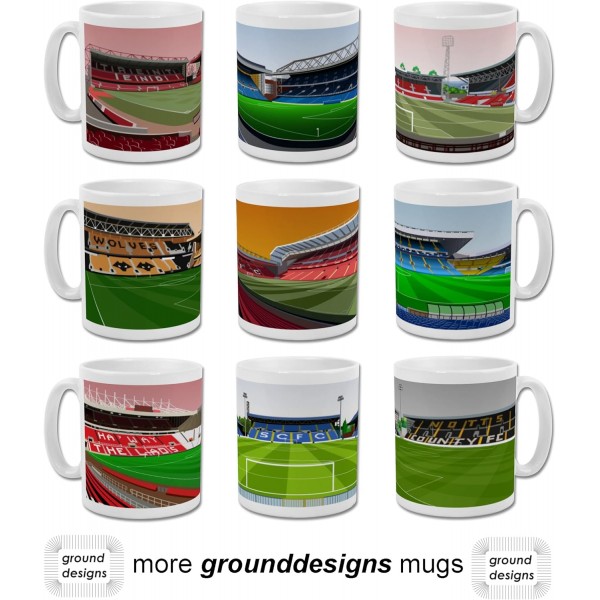 GroundDesigns Aston Villa FC 그래픽 디자인 축구 선물 머그 - Villa Park The Holte End AVFC