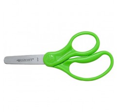 웨스트콧 13130 ​​오른손잡이 및 왼손잡이 가위, 어린이용 가위, 4-8세, 5인치 무딘 팁, 각종