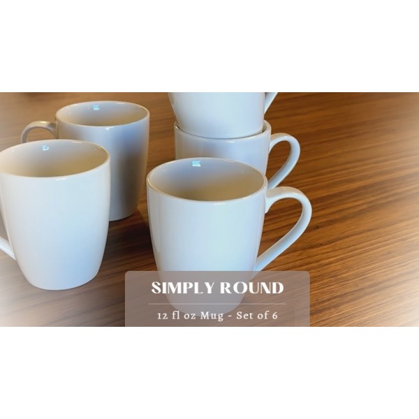 10 스트로베리 스트리트 심플리 화이트 12온스 머그, 6개 세트