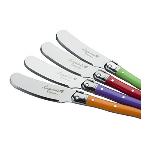 Laguiole by FlyingColors 버터 스프레더 나이프 세트 치즈 나이프 세트 스테인레스 스틸 4피스(다색)