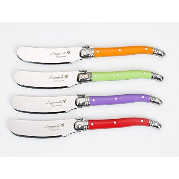 Laguiole by FlyingColors 버터 스프레더 나이프 세트 치즈 나이프 세트 스테인레스 스틸 4피스(다색)