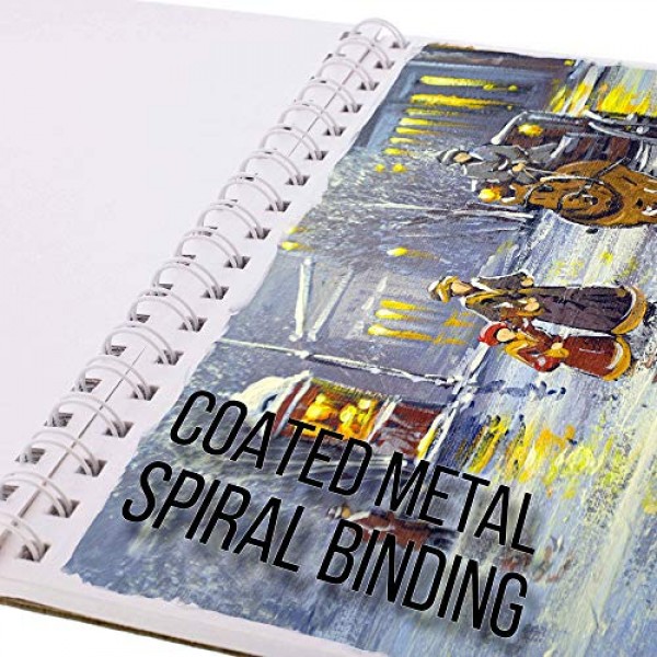 미국 미술품 9인치 x 12인치 프리미엄 초중량 아크릴 페인팅 종이 패드, 246파운드(400gsm), 나선형 제본, 12매 패드(패드 2팩)