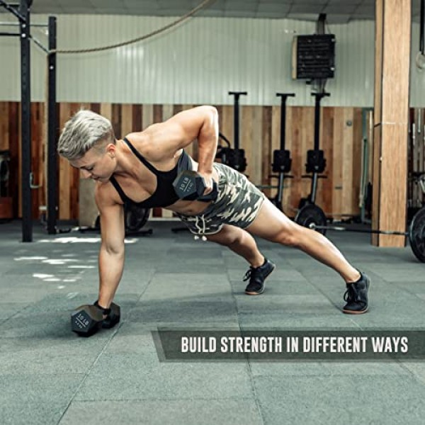 근력 훈련용 프리즘 덤벨 - Nordic Lifting의 체육관 및 가정 운동용 고무로 감싼 주철 5파운드 ~ 70파운드