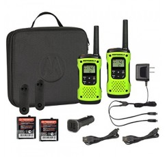 Motorola 솔루션, 휴대용 FRS, T605, Talkabout, 양방향 무전기, 비상 대비, 충전식, 22채널, 35마일, 주황색 W/검정색, 2팩