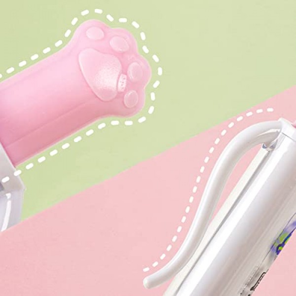 AIHAO Cat-Paw 젤 펜, 파인 포인트 팁, 0.5mm, 검정 잉크, 귀여운 개폐식 젤 잉크 펜, 부드러운 쓰기, 12팩