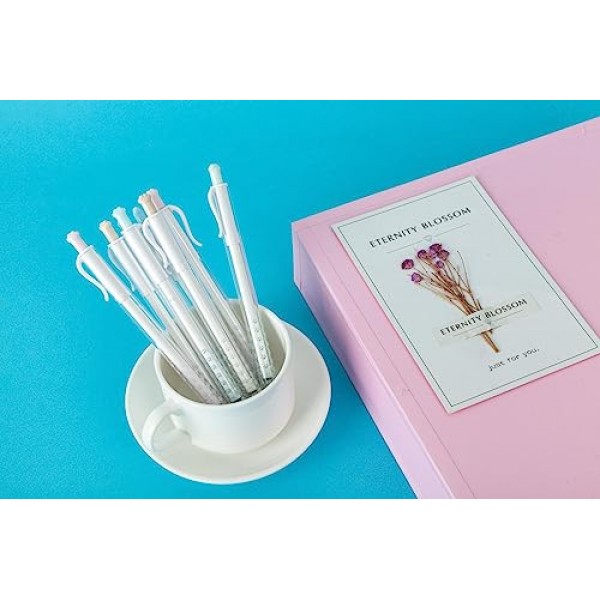 AIHAO Cat-Paw 젤 펜, 파인 포인트 팁, 0.5mm, 검정 잉크, 귀여운 개폐식 젤 잉크 펜, 부드러운 쓰기, 12팩