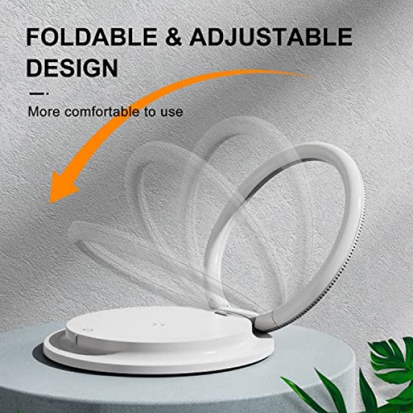 LED 야간 조명을 갖춘 MOSHOU 15W 무선 ​​충전기 스테이션, 휴대용 휴대폰 홀더 접이식 침대 옆 램프, 침실/홈 오피스/복도용 3단 터치 디밍 수면 보조 야간 조명