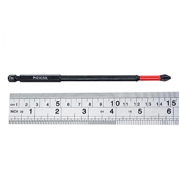 AUTOTOOLHOME 10 팩 필립스 PH2 자기 미끄럼 방지 스크루드라이버 비트 세트 6인치 길이 TS2 미끄럼 방지 롱 드릴 비트 임팩트 드라이버 비트