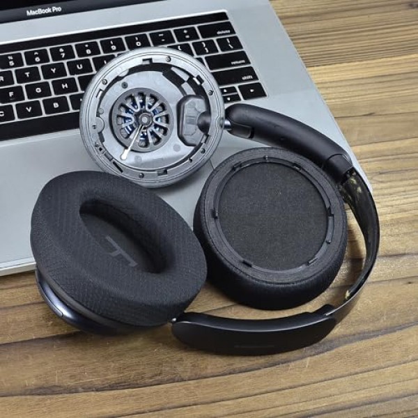 Defean Space Q45 메쉬 패브릭 이어 패드 교체 커버 쿠션 Anker Space Q45 적응형 능동형 소음 차단 헤드폰, 통기성 메쉬 패브릭 및 더 부드러운 폼과 호환 가능