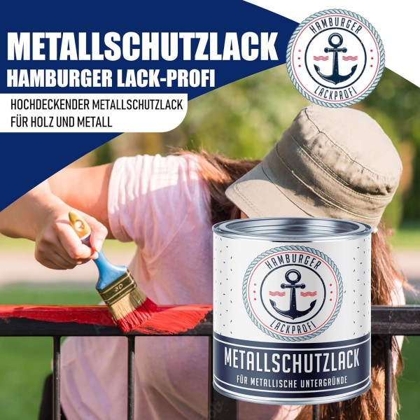 햄버거 Lack-Profi 금속 보호 페인트 MATT 트래픽 주황색 RAL 2009 주황색 금속 보호 페인트 금속 페인트 금속 색상(2.5L)