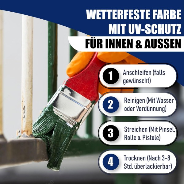 햄버거 Lack-Profi 금속 보호 페인트 MATT 트래픽 주황색 RAL 2009 주황색 금속 보호 페인트 금속 페인트 금속 색상(2.5L)