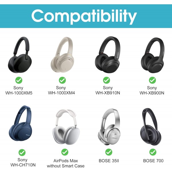 Sony WH1000XM5/ WH1000XM4/ WHXB910N/ WHCH710N/ WHXB900N/ Bose 700/ QC35 II 헤드셋 무선 소음 차단 헤드폰용 여행용 케이스, 하드 케이스 백 - 그레이 그레이용 ProCase 헤드폰 케이스