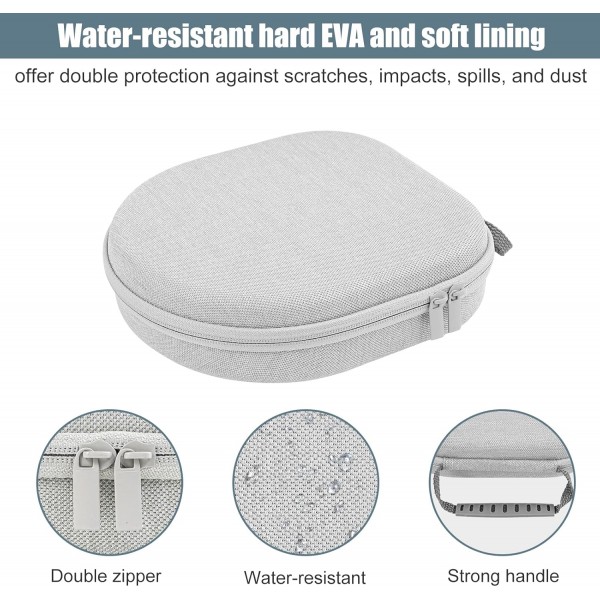 Sony WH1000XM5/ WH1000XM4/ WHXB910N/ WHCH710N/ WHXB900N/ Bose 700/ QC35 II 헤드셋 무선 소음 차단 헤드폰용 여행용 케이스, 하드 케이스 백 - 그레이 그레이용 ProCase 헤드폰 케이스