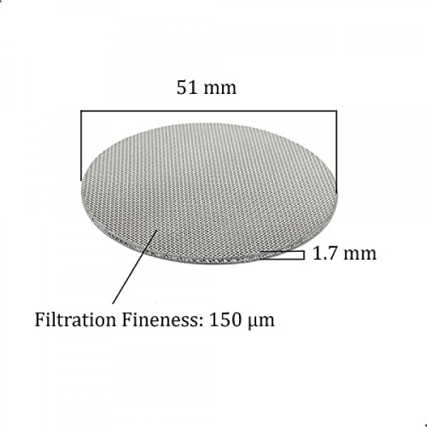 2팩 51mm 에스프레소 퍽 스크린, 에스프레소 포터필터 필터 바구니(51mm,150μm)용 재사용 가능한 1.7mm 두께 150μm 커피 필터 메쉬 플레이트
