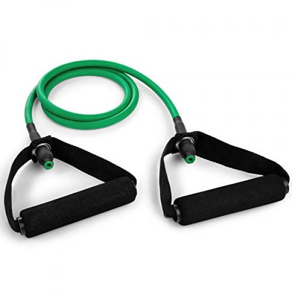 남성용 및 여성용 챔피언 스포츠 저항 튜브 밴드, 매우 가벼운 저항부터 매우 무거운 저항까지 - 근력 훈련, 스트레칭, 재활을 위한 내구성이 뛰어난 피트니스 밴드 - 