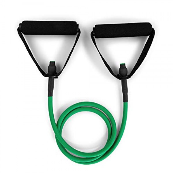 남성용 및 여성용 챔피언 스포츠 저항 튜브 밴드, 매우 가벼운 저항부터 매우 무거운 저항까지 - 근력 훈련, 스트레칭, 재활을 위한 내구성이 뛰어난 피트니스 밴드 - 