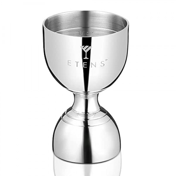 바텐더를 위한 Etens Jigger | 바 칵테일 측정 지거 2온스 1온스 | 내부 측정이 포함된 샷 측정 지거 | 더블 체이서 벨 지거 | 음주 측정 알코올 | 바텐더 도구