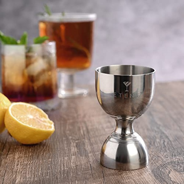 바텐더를 위한 Etens Jigger | 바 칵테일 측정 지거 2온스 1온스 | 내부 측정이 포함된 샷 측정 지거 | 더블 체이서 벨 지거 | 음주 측정 알코올 | 바텐더 도구