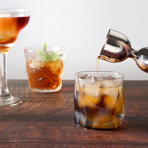 바텐더를 위한 Etens Jigger | 바 칵테일 측정 지거 2온스 1온스 | 내부 측정이 포함된 샷 측정 지거 | 더블 체이서 벨 지거 | 음주 측정 알코올 | 바텐더 도구