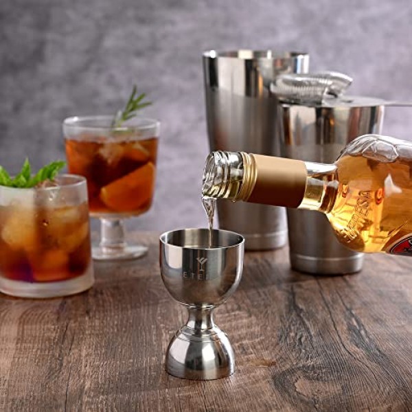 바텐더를 위한 Etens Jigger | 바 칵테일 측정 지거 2온스 1온스 | 내부 측정이 포함된 샷 측정 지거 | 더블 체이서 벨 지거 | 음주 측정 알코올 | 바텐더 도구