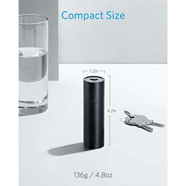 Anker PowerCore 5,000mAh 휴대용 충전기, 고속 충전 기술이 적용된 초소형 5K 외장 배터리, iPhone 15/15 Plus/15 Pro/15 Pro Max, iPad, Samsung Galaxy 등을 위한 보조 배터리