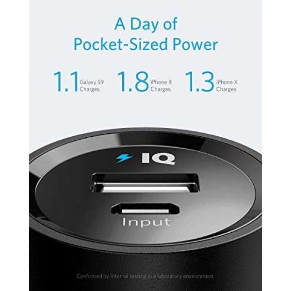 Anker PowerCore 5,000mAh 휴대용 충전기, 고속 충전 기술이 적용된 초소형 5K 외장 배터리, iPhone 15/15 Plus/15 Pro/15 Pro Max, iPad, Samsung Galaxy 등을 위한 보조 배터리