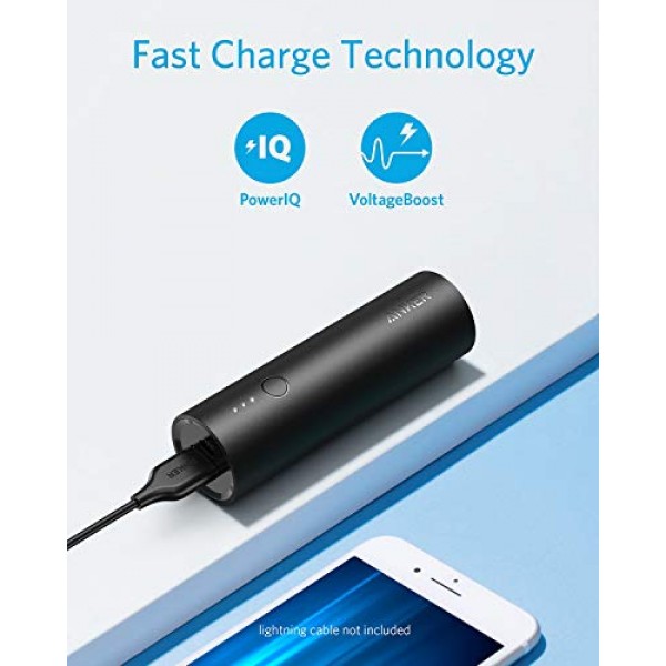 Anker PowerCore 5,000mAh 휴대용 충전기, 고속 충전 기술이 적용된 초소형 5K 외장 배터리, iPhone 15/15 Plus/15 Pro/15 Pro Max, iPad, Samsung Galaxy 등을 위한 보조 배터리