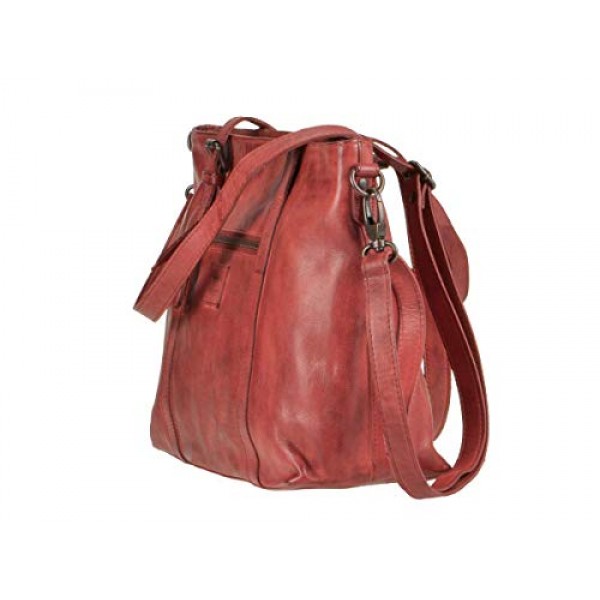 Bear Design Cow Lavato CL36739 여성용 가죽 쇼퍼 숄더백 핸드백 레드 34 x 27 cm, 레드