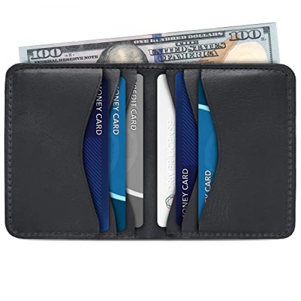 Otto Angelino 천연 가죽 울트라 슬림 이중 카드 및 현금 지갑 - 남여 공용