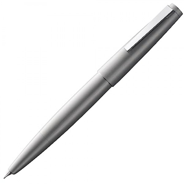 LAMY L02-M 만년필, 펜촉 M, 미디엄 포인트, 2000, 프리미어 스테인레스 스틸, 흡입형