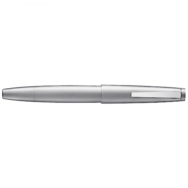 LAMY L02-M 만년필, 펜촉 M, 미디엄 포인트, 2000, 프리미어 스테인레스 스틸, 흡입형