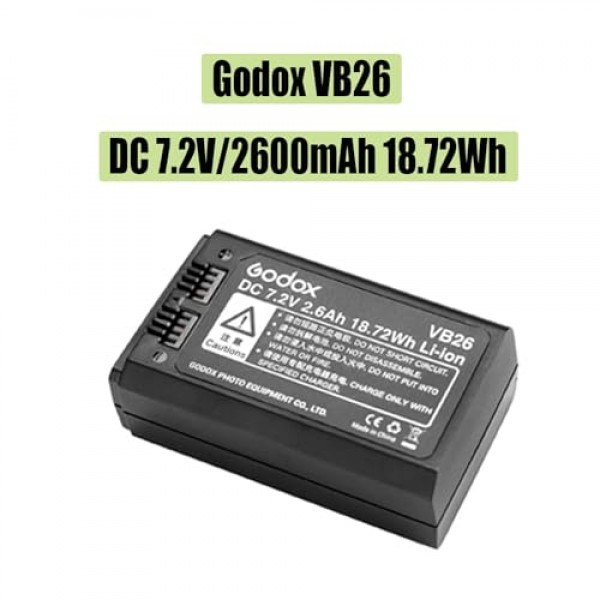 GODOX V1 배터리 VB26 VB26A VB26B 리튬 이온 배터리 V1S V1N V1C V1F V1O 플래시 V860III-S V860III-C V860III-N V860III-O V860III-F V850III AD100PRO MF-R76 (VB26, VB26A, VB26B는 무작위로)