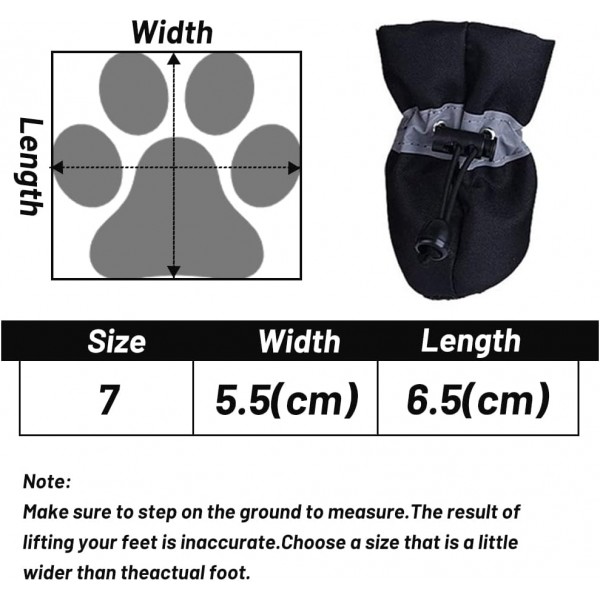 XiXiRan 강아지 신발, 4개, 미끄럼 방지 강아지 발 보호대, 반사 스트랩이 있는 방수 강아지 신발, 강아지 겨울용 발 보호대, 부드러운 밑창, 작은 강아지에 적합, 블랙