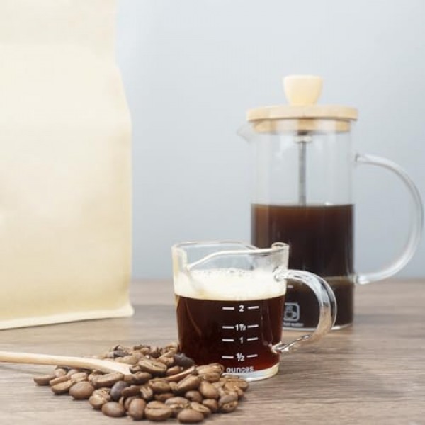 에스프레소 샷 글라스 70ML/2.3OZ 트리플 피처 바리스타 더블 스파우트(푸어링 핸들 포함)(1팩)