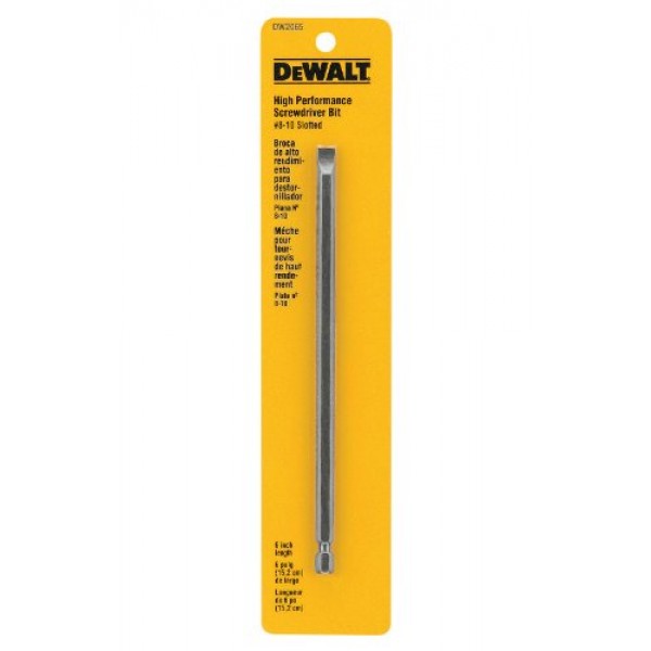 DEWALT DW2065 #8 슬롯형 6인치 전원 비트, 실버