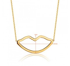 OROVI Jewellery 여성용 목걸이 옐로우 골드 립 키스 입 펜던트 체인 9 캐럿(375) 골드 45 cm 길이, 골드