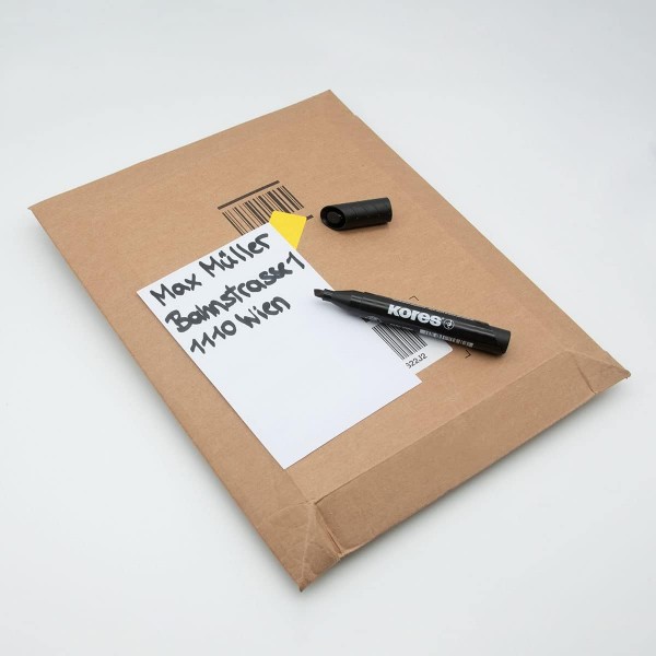 Kores - K-Marker XP2: 검은색 유성 마커 펜, 방수 및 무취 잉크가 있는 치즐 팁, 모든 표면용, 12개 팩