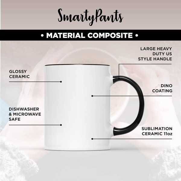 Gimme Linda La Hughes Vile Mug - 웃긴 참신 스터너 라이크라 바람둥이 풍자 커피 컵 선물 헤비 듀티 세라믹 핸들 코팅 식기 세척기 전자 레인지 안전 (블루 핸들 프라임)