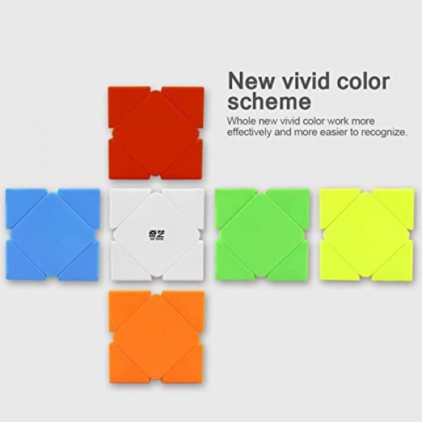 D-FantiX QYTOYS Qicheng Skewb 큐브 Skewb 스피드 큐브 스티커없는 Skewb 매직 큐브 퍼즐 어린이를위한 장난감 성인 (QiCheng 버전)