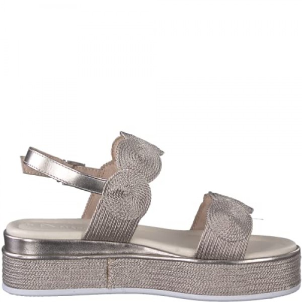 MARCO TOZZI 여성용 샌들, 웨지 힐, 부드러운 FEEL ME 풋베드, 비즈니스 및 레저에 이상적