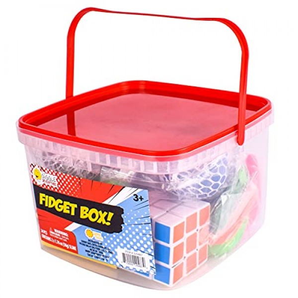 Sunny Days Entertainment 24피스 Fidget Box - 보관 용기가 있는 감각 장난감 - Giggle Zone