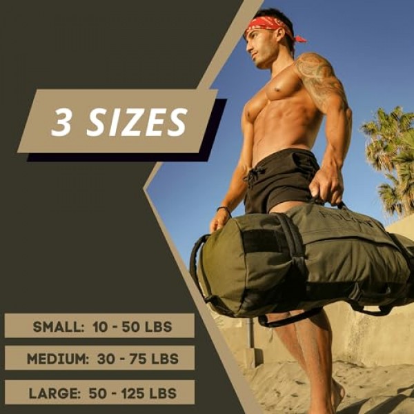 클래식 샌드백 - 샌드백 웨이트 트레이닝을 위한 8개의 그립 핸들이 있는 피트니스용 고강도 운동 샌드백 - 다양한 색상 및 크기