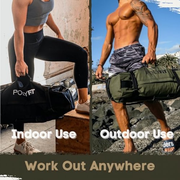 클래식 샌드백 - 샌드백 웨이트 트레이닝을 위한 8개의 그립 핸들이 있는 피트니스용 고강도 운동 샌드백 - 다양한 색상 및 크기