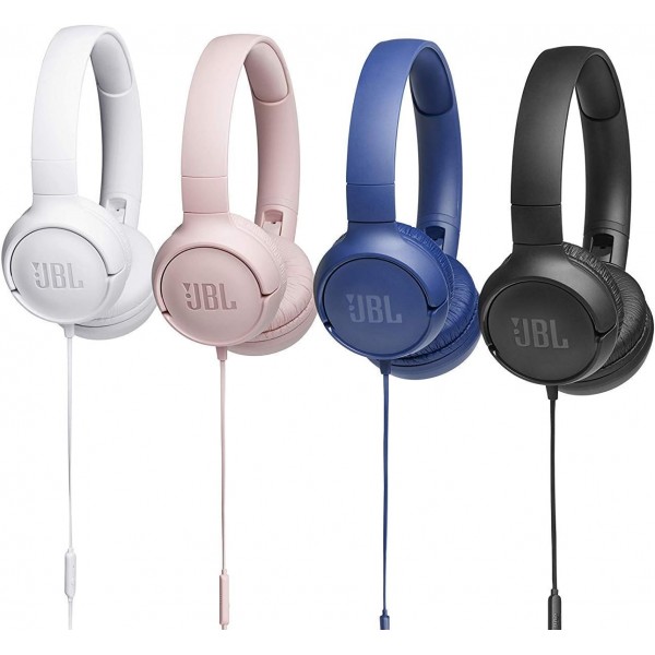 JBL Tune500 유선 온이어 헤드폰(분홍색) - 1버튼 리모콘, 내장형 마이크 ​​및 음성 어시스턴트가 있는 이어폰 - 이동 중에도 전화를 걸고 음악을 들을 수 있는 핑크 싱